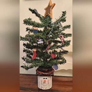 Vintage Christmas Tree Snowman